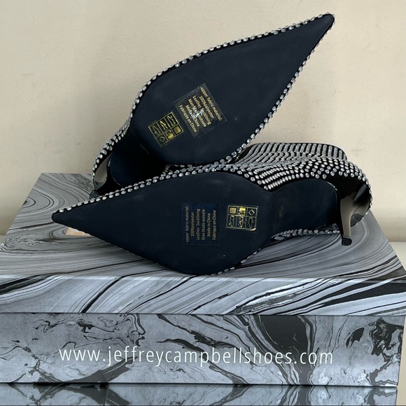 Jeffrey Campbell Rhinestone Suede Heeled Bootie - Picture 11 of 12